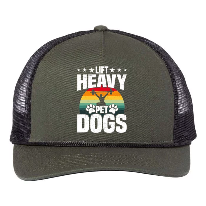 Lift Heavy Pet Dogs Bodybuilding Weightlifting Workout Retro Rope Trucker Hat Cap