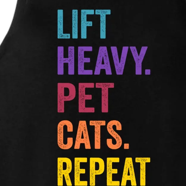 Lift Heavy Pet Cat Funny Gym Workout Weightlifter Deadlifter Gift Ladies Tri-Blend Wicking Tank