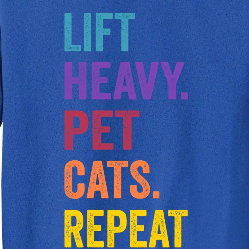 Lift Heavy Pet Cat Funny Gym Workout Weightlifter Deadlifter Gift Tall Sweatshirt