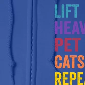 Lift Heavy Pet Cat Funny Gym Workout Weightlifter Deadlifter Gift Full Zip Hoodie