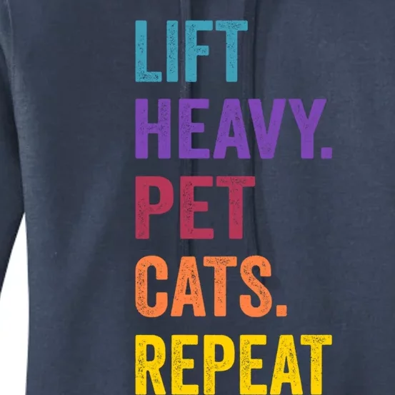 Lift Heavy Pet Cat Funny Gym Workout Weightlifter Deadlifter Gift Women's Pullover Hoodie