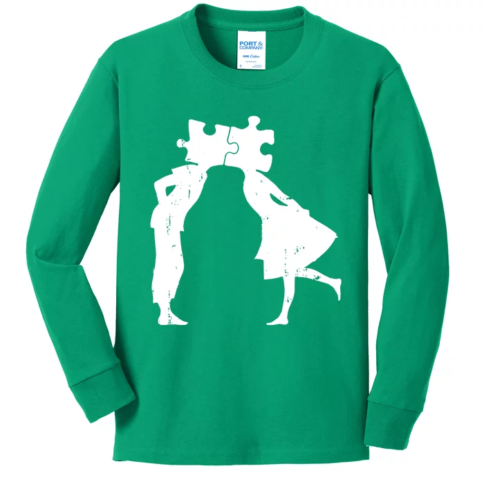 Lovers Head Puzzle Lovers Kids Long Sleeve Shirt