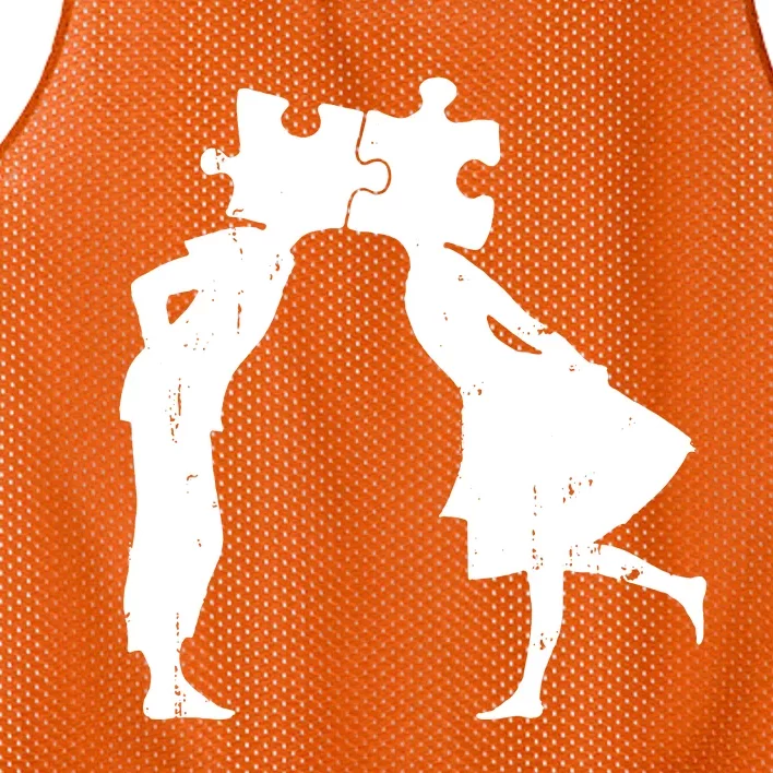 Lovers Head Puzzle Lovers Mesh Reversible Basketball Jersey Tank