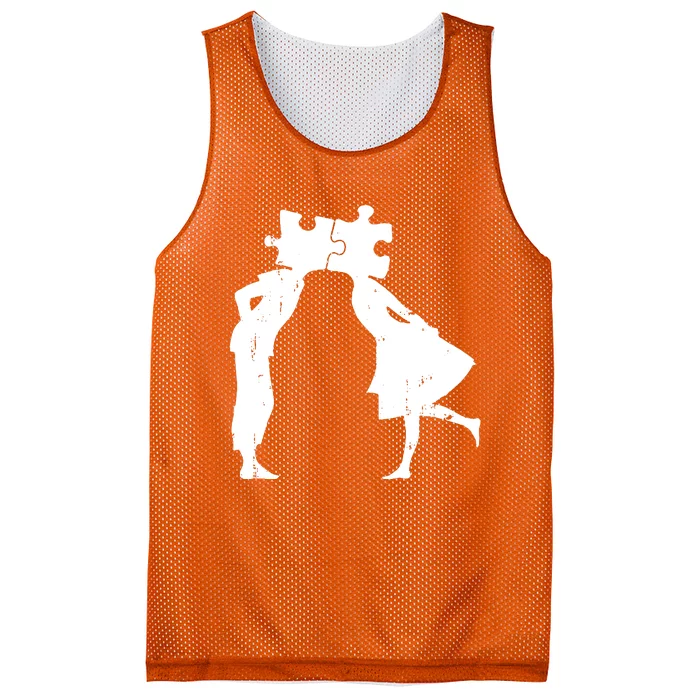 Lovers Head Puzzle Lovers Mesh Reversible Basketball Jersey Tank