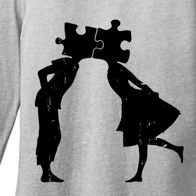 Lovers Head Puzzle Lovers Womens CVC Long Sleeve Shirt