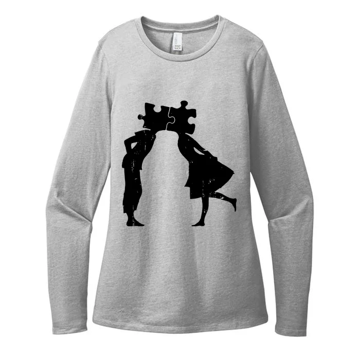 Lovers Head Puzzle Lovers Womens CVC Long Sleeve Shirt