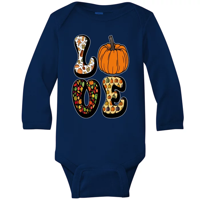 Love Halloween Pumpkin Cute Baby Long Sleeve Bodysuit