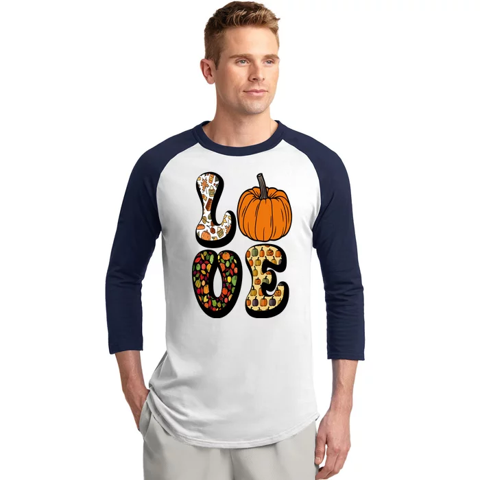 Love Halloween Pumpkin Cute Baseball Sleeve Shirt