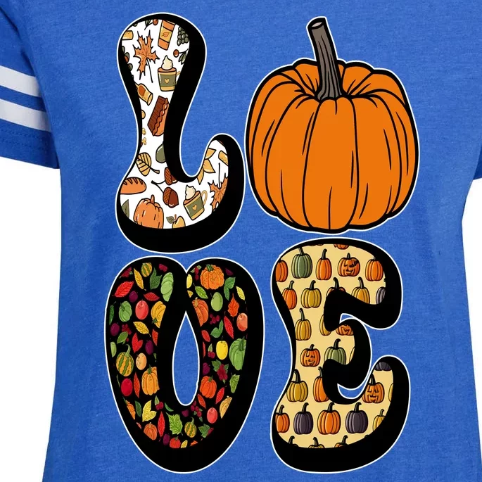 Love Halloween Pumpkin Cute Enza Ladies Jersey Football T-Shirt