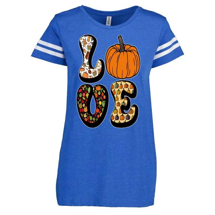 Love Halloween Pumpkin Cute Enza Ladies Jersey Football T-Shirt