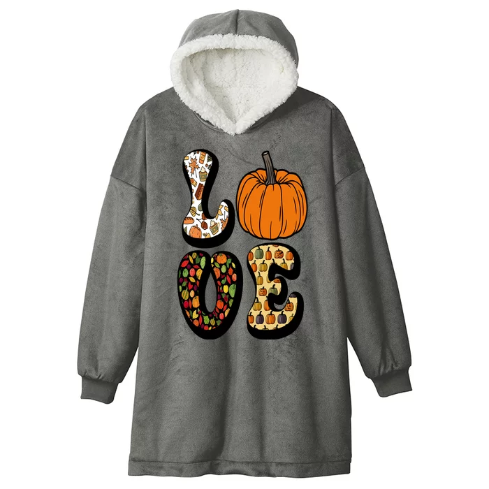 Love Halloween Pumpkin Cute Hooded Wearable Blanket