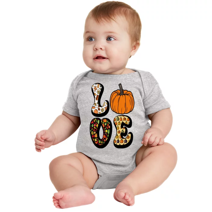 Love Halloween Pumpkin Cute Baby Bodysuit