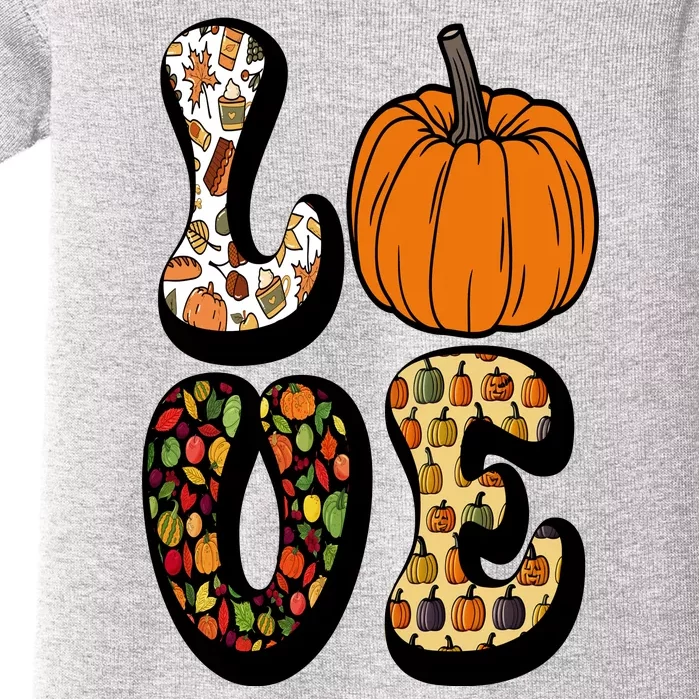 Love Halloween Pumpkin Cute Baby Bodysuit