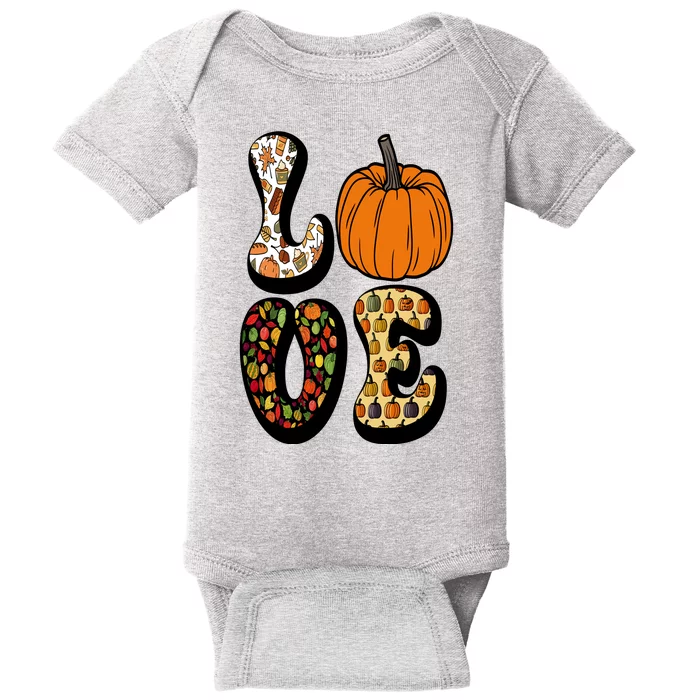 Love Halloween Pumpkin Cute Baby Bodysuit