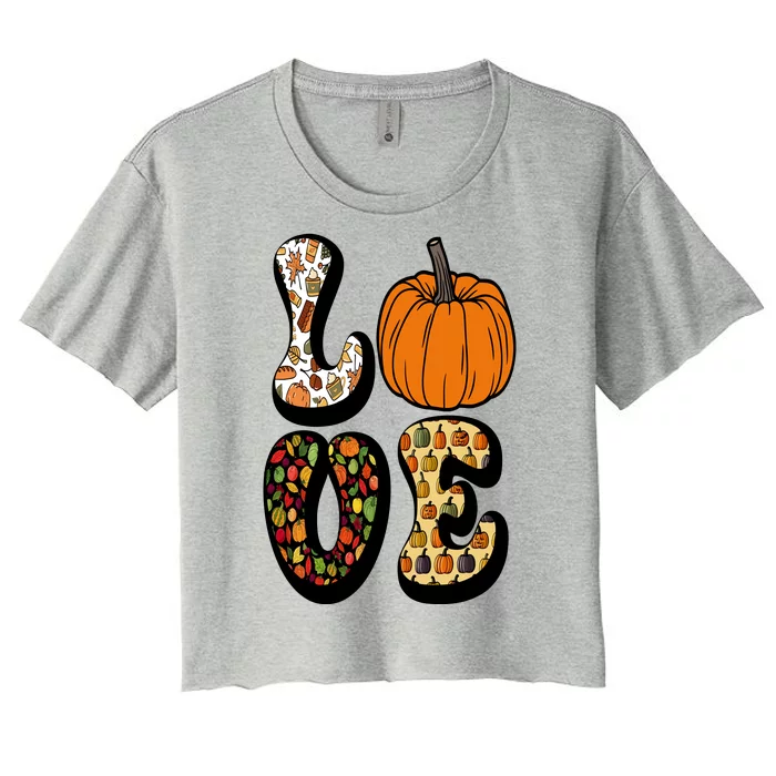 Love Halloween Pumpkin Cute Women's Crop Top Tee