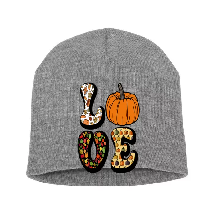 Love Halloween Pumpkin Cute Short Acrylic Beanie