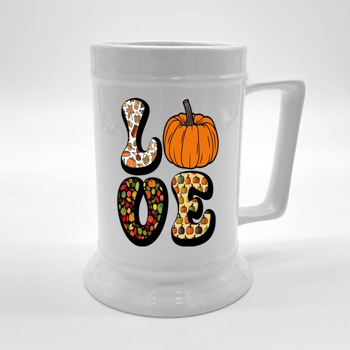 Love Halloween Pumpkin Cute Front & Back Beer Stein