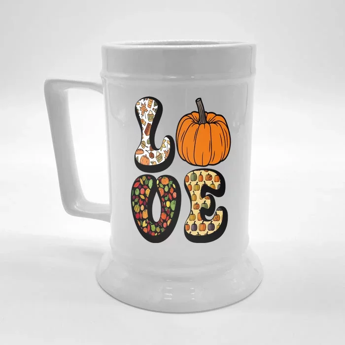 Love Halloween Pumpkin Cute Front & Back Beer Stein