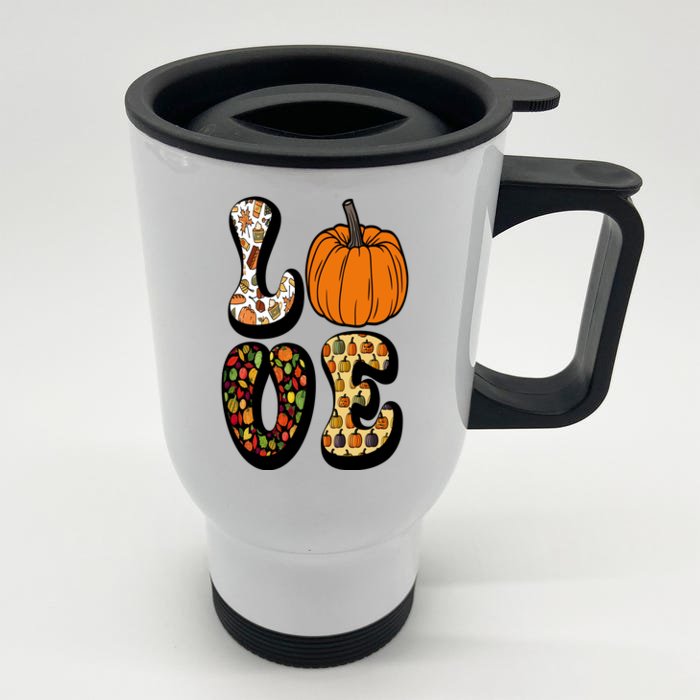 Love Halloween Pumpkin Cute Front & Back Stainless Steel Travel Mug