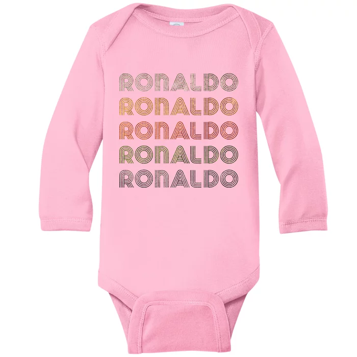 Love Heart R.O.N.A.L.D.O Grunge Style Black R.O.N.A.L.Do Baby Long Sleeve Bodysuit