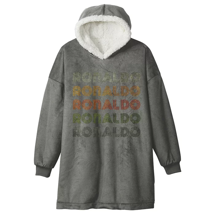 Love Heart R.O.N.A.L.D.O Grunge Style Black R.O.N.A.L.Do Hooded Wearable Blanket