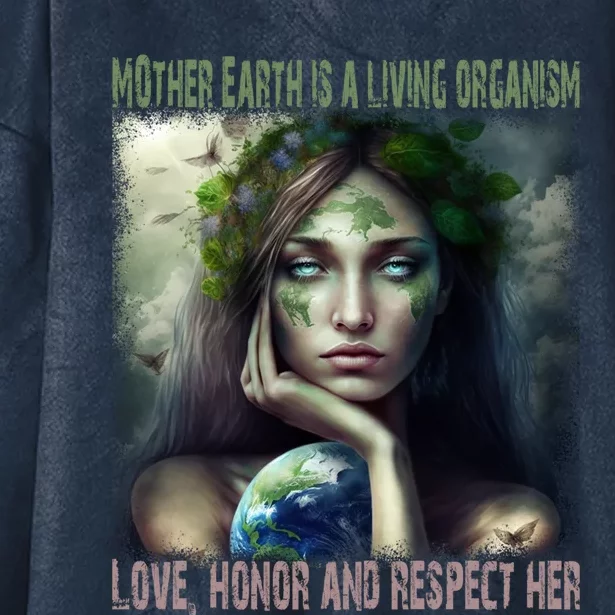 Love Honor Respect Your Mother Earth Gift Hooded Wearable Blanket