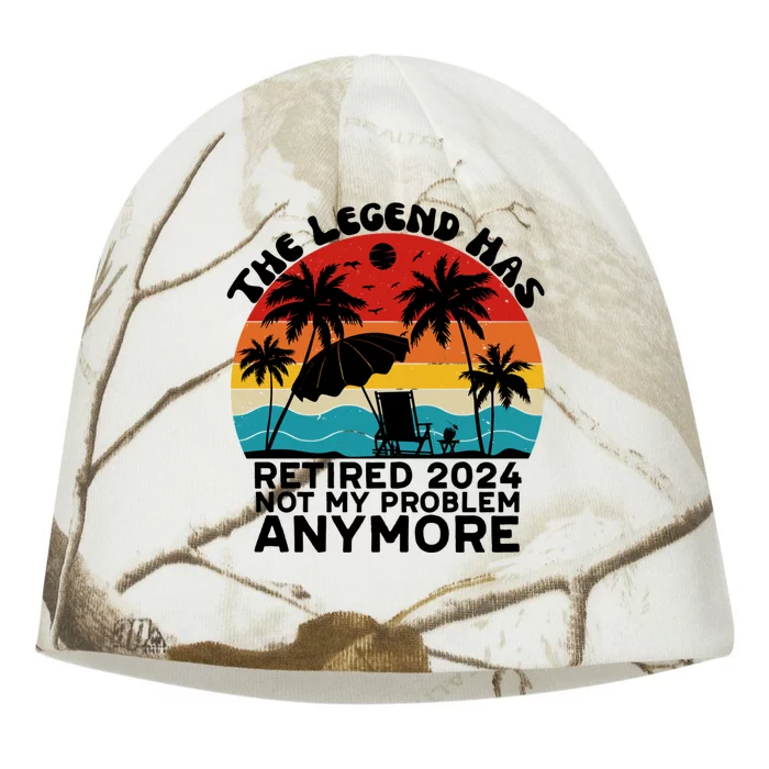 Legend Has Retired 2024 Not My Problem Anymore Kati - Camo Knit Beanie