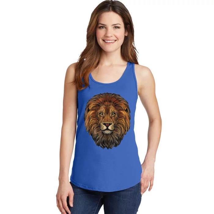 Lion Head Realistic For Lovers Of Lions King African Animal Ladies Essential Tank