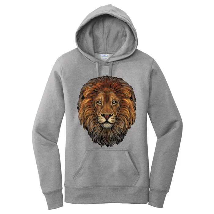 Lion Head Realistic For Lovers Of Lions King African Animal Women's Pullover Hoodie