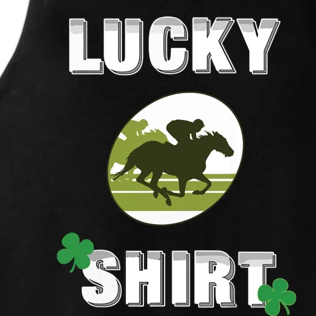 Lucky Horse Race Equestrian Darks Ladies Tri-Blend Wicking Tank