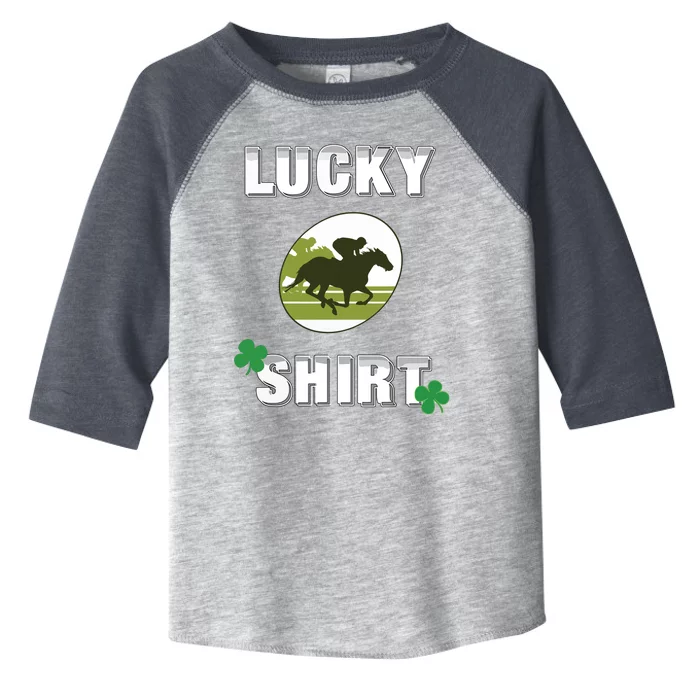 Lucky Horse Race Equestrian Darks Toddler Fine Jersey T-Shirt