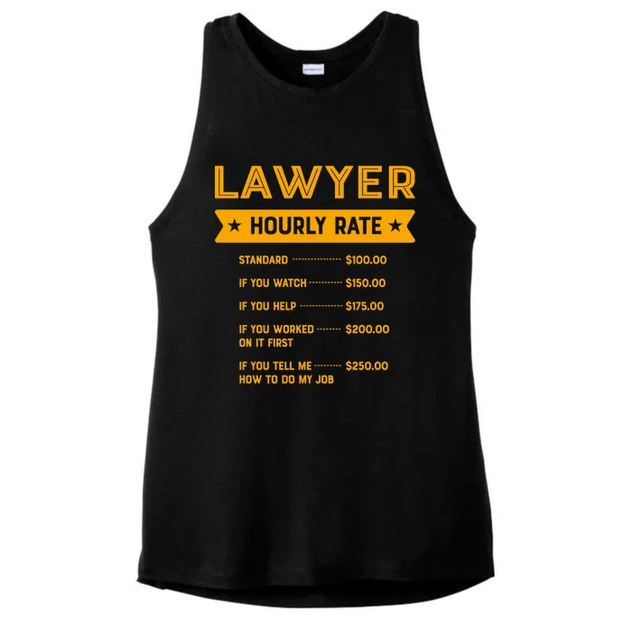 Lawyer Hourly Rate Labour Day Attorney Workers Day Gift Ladies Tri-Blend Wicking Tank