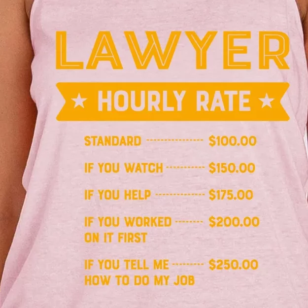 Lawyer Hourly Rate Labour Day Attorney Workers Day Great Gift Women's Knotted Racerback Tank