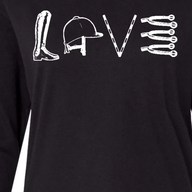 Love Horseback Riding Womens Cotton Relaxed Long Sleeve T-Shirt