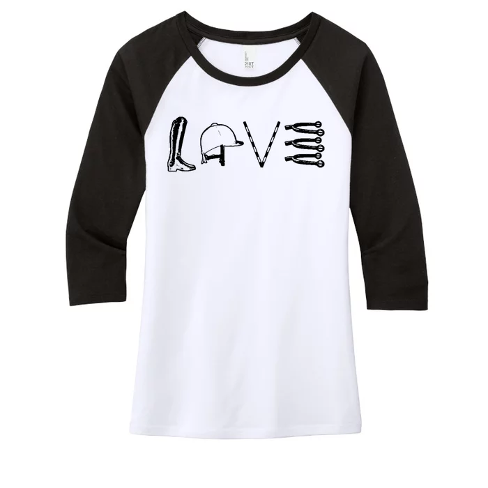 Love Horseback Riding Women's Tri-Blend 3/4-Sleeve Raglan Shirt