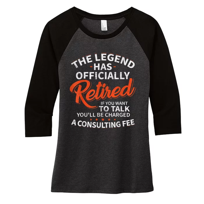 Legend Has Retired Men S Party Women's Tri-Blend 3/4-Sleeve Raglan Shirt