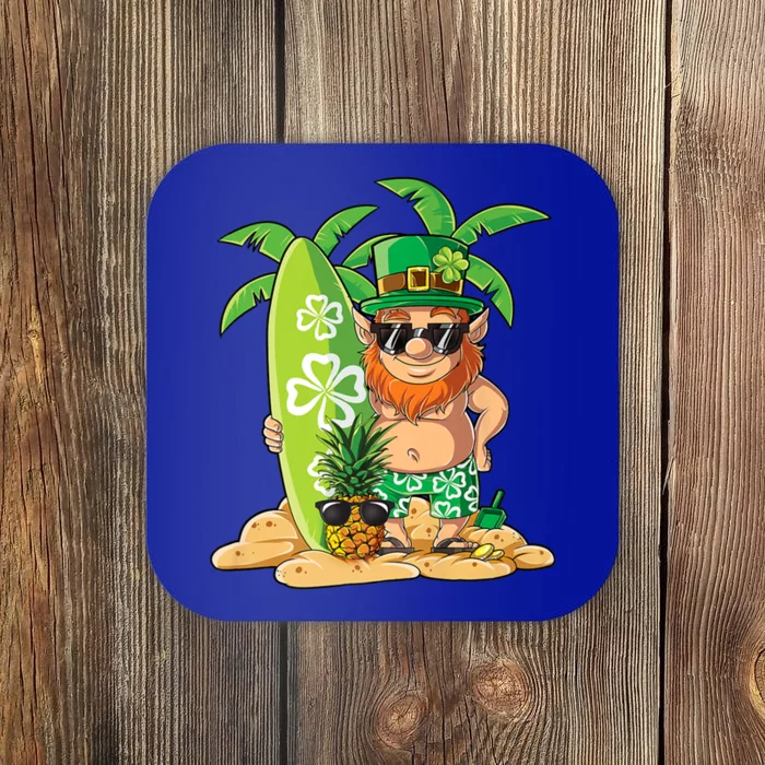 Leprechaun Hawaiian Surfing St Patricks Day Hawaii Meaningful Gift Coaster