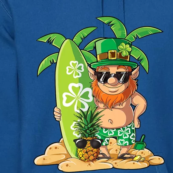 Leprechaun Hawaiian Surfing St Patricks Day Hawaii Meaningful Gift Premium Hoodie