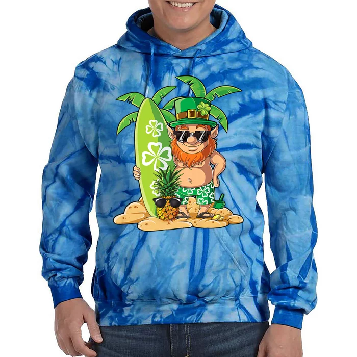 Leprechaun Hawaiian Surfing St Patricks Day Hawaii Meaningful Gift Tie Dye Hoodie