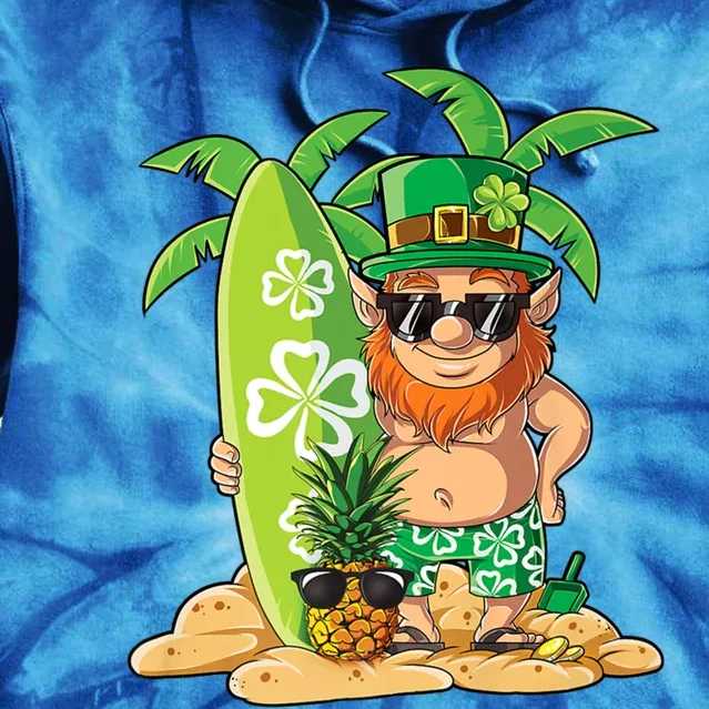 Leprechaun Hawaiian Surfing St Patricks Day Hawaii Meaningful Gift Tie Dye Hoodie