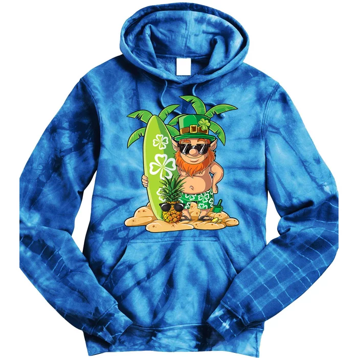 Leprechaun Hawaiian Surfing St Patricks Day Hawaii Meaningful Gift Tie Dye Hoodie