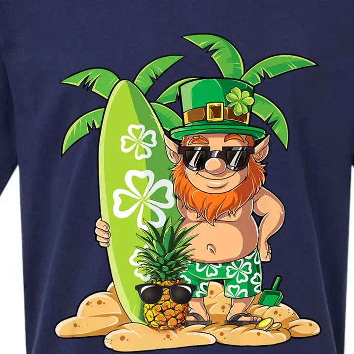 Leprechaun Hawaiian Surfing St Patricks Day Hawaii Meaningful Gift Sueded Cloud Jersey T-Shirt