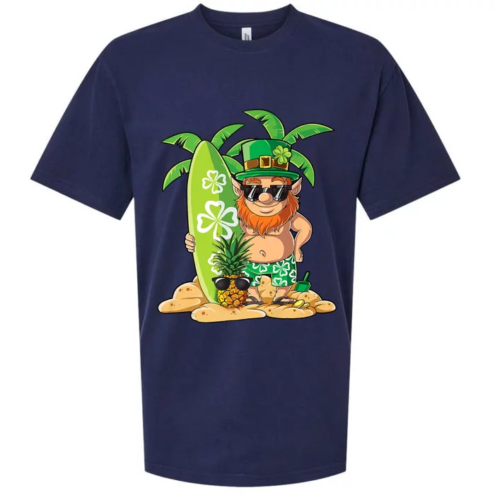 Leprechaun Hawaiian Surfing St Patricks Day Hawaii Meaningful Gift Sueded Cloud Jersey T-Shirt