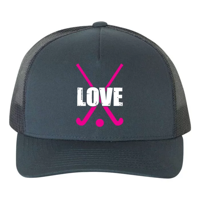 Love High School Field Hockey Design Gift Yupoong Adult 5-Panel Trucker Hat