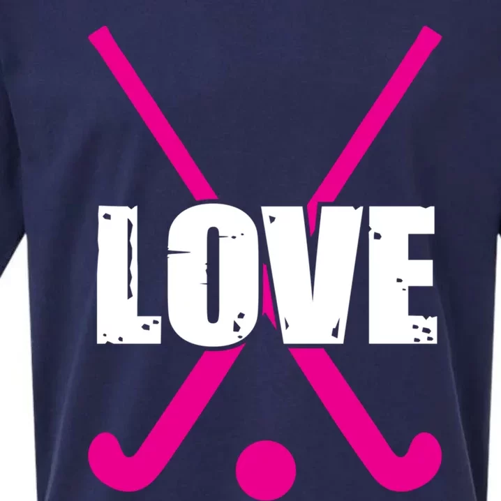 Love High School Field Hockey Design Gift Sueded Cloud Jersey T-Shirt