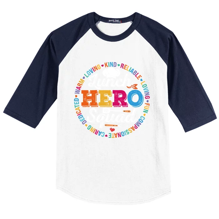 Lunch Hero Squad Funny Lunch Lady School Cafeteria Worker Gift Baseball Sleeve Shirt