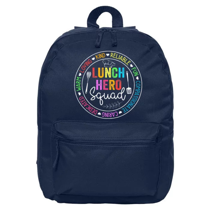 Lunch Hero Squad Funny Lunch Lady School Cafeteria Worker 16 in Basic Backpack