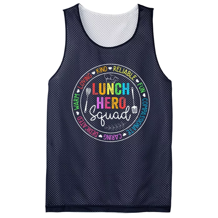 Lunch Hero Squad Funny Lunch Lady School Cafeteria Worker Mesh Reversible Basketball Jersey Tank