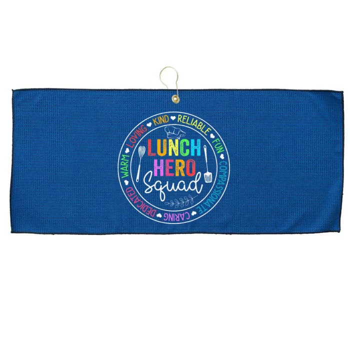 Lunch Hero Squad Funny Lunch Lady School Cafeteria Worker Large Microfiber Waffle Golf Towel