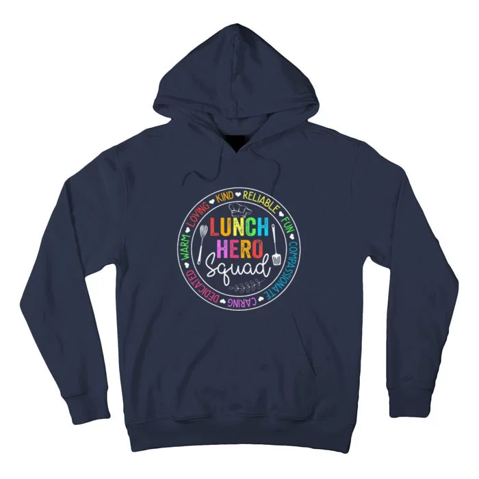 Lunch Hero Squad Funny Lunch Lady School Cafeteria Worker Tall Hoodie